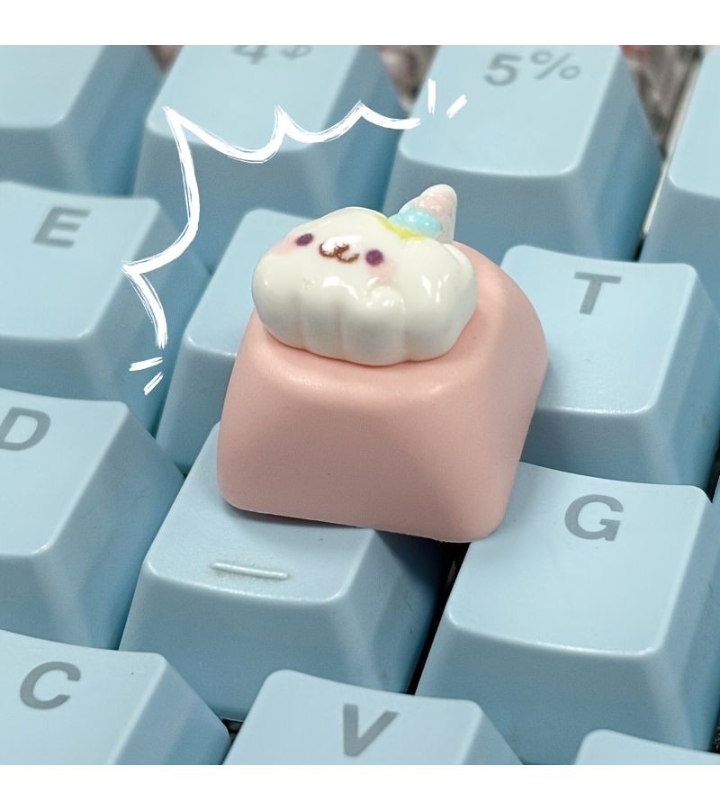 1PC Unicorn B Handcrafted Keycap Smooth Texture MOA Height Cute Design for Cross Axis Mechanical Keyboard Gaming Office Typing - Image 5