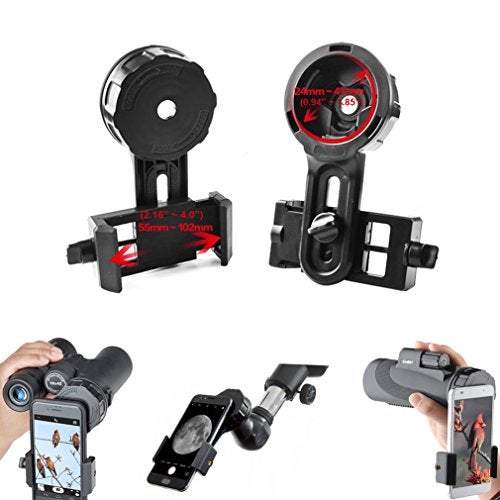 Gosky Telescope Phone Photo Adapter Universal Quick Aligned Cell Phone Digiscoping Adaptor Mount - Compatible with Binoculars Monocular Spotting Scope, Fit Almost All Brands of Smartphones - Image 1