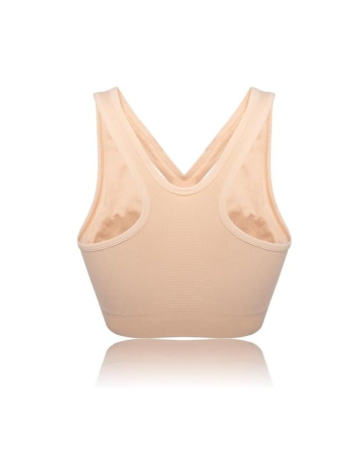 SHOWDAY Women's Zip Front Sports Bra Wireless Post-Surgery Bra Active Yoga Sports Bras Fitness Women's Sports Bra, Zip Front,Post-Surgery Active Yoga Gym Pilates Crossfit - Image 3