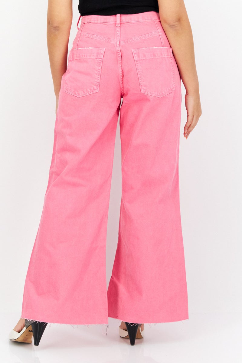 RIVER ISLAND Women Petite Plain Non-Stretchable Jeans, Pink - Image 3