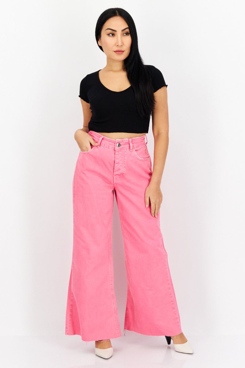 RIVER ISLAND Women Petite Plain Non-Stretchable Jeans, Pink - Image 2