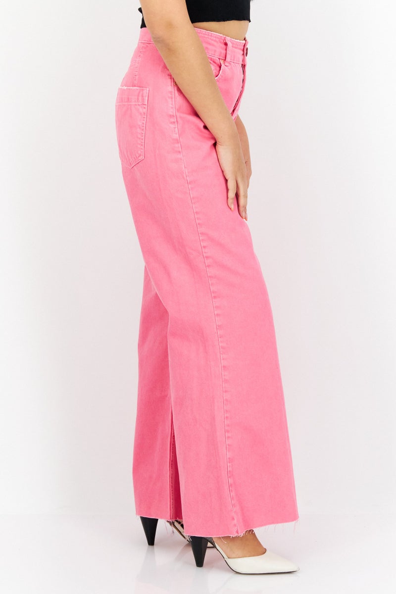 RIVER ISLAND Women Petite Plain Non-Stretchable Jeans, Pink - Image 4