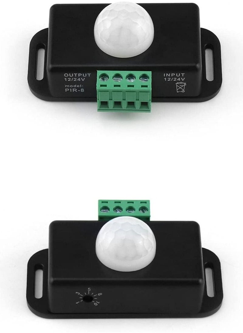 2 Pack Body Infrared Light Switch, 12V/24V PIR Motion Sensor Switch for LED Light Strip Automatic,  Controller LED Strips Lighting