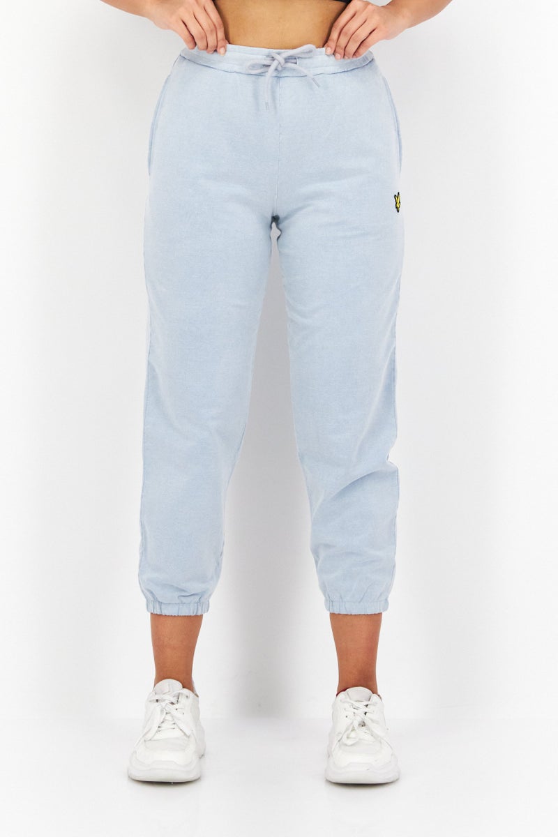 Lyle & Scott Women Regular Fit Brand Logo Sweatpants, Light Blue - Image 1
