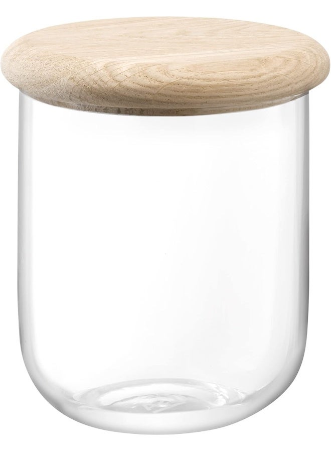 LSA International LSA Dine Container & Oak Lid Ø12.5cm H14cm - Image 1