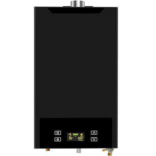 forimo Tankless Water Heater Natural Gas,4.74GPM 18L Indoor,Instant Hot Gas Water Heater,Constant Natural Water Heater with Fahrenheit Digital Display,Multi-Protection (Black) - Image 1