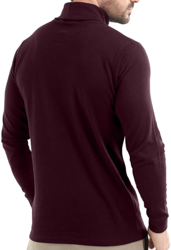 Utopia Wear Turtleneck Men Slim Fit UPF 50+ Lightweight Pullover Sweater Long Sleeves Top, Medium, Berry - Image 4