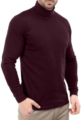 Utopia Wear Turtleneck Men Slim Fit UPF 50+ Lightweight Pullover Sweater Long Sleeves Top, Medium, Berry - Image 3