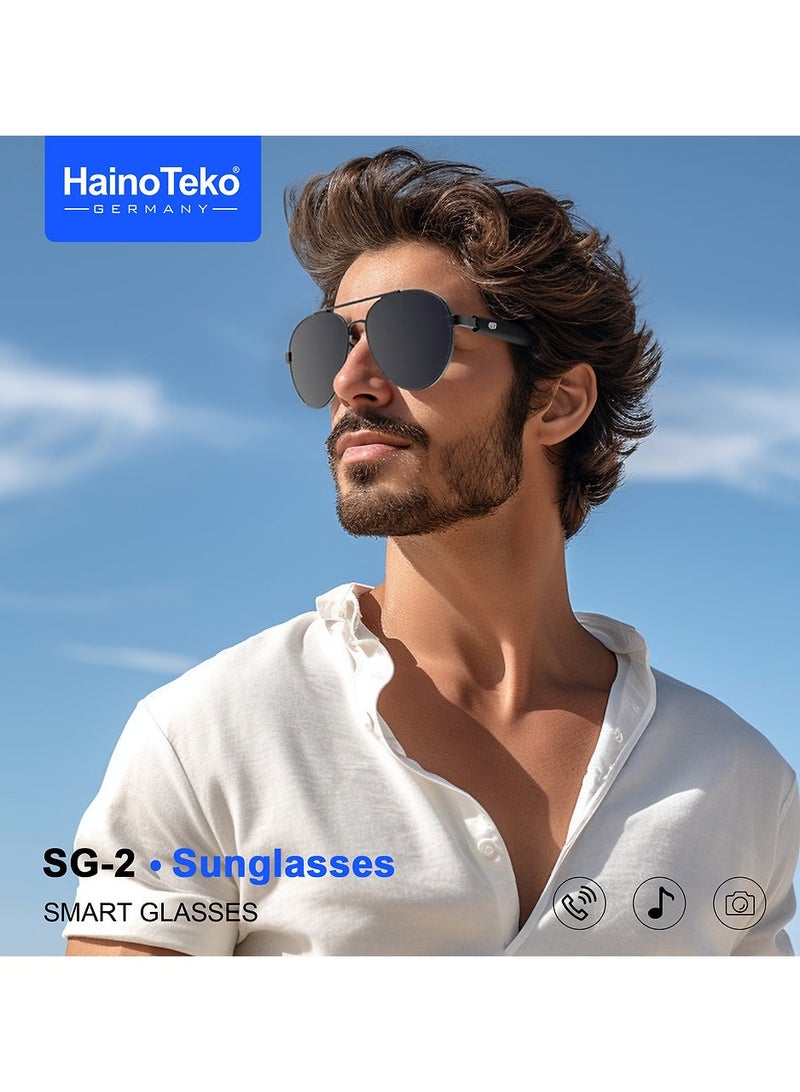 هينو تيكو نظارة شمسية ذكية من Haino Teko SG-2 مزودة بخاصية التحكم باللمس وحماية من الأشعة فوق البنفسجية مصممة للرجال - Image 2