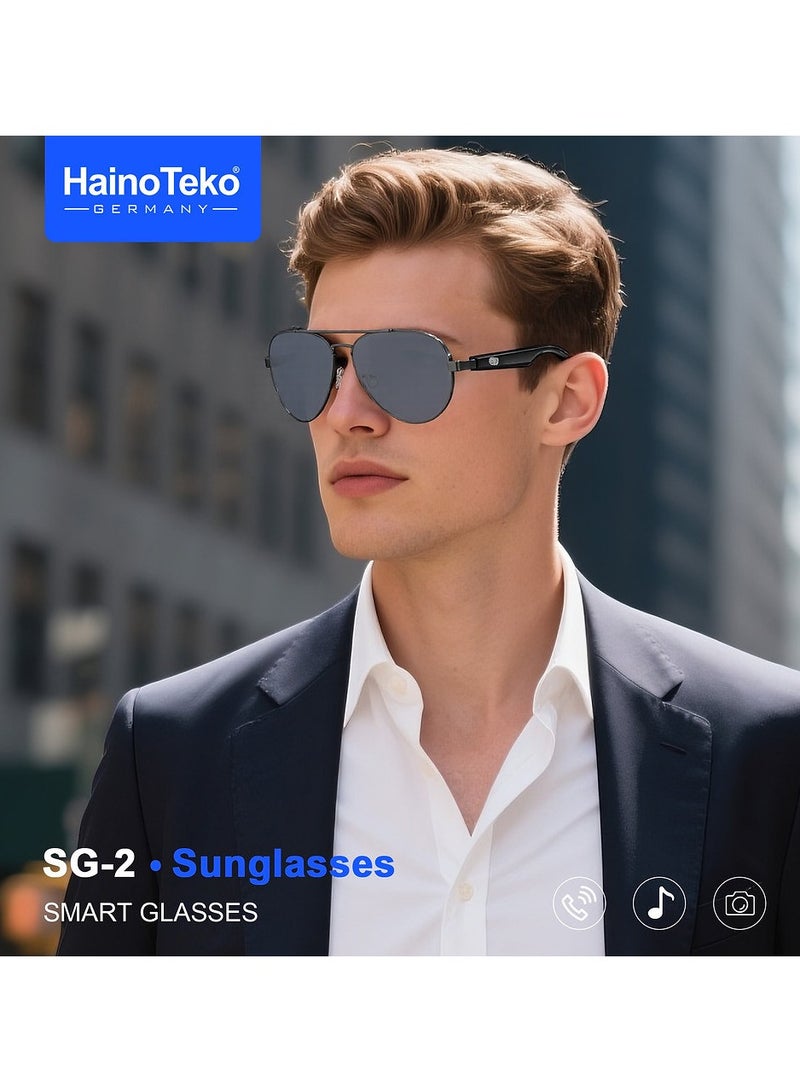 هينو تيكو نظارة شمسية ذكية من Haino Teko SG-2 مزودة بخاصية التحكم باللمس وحماية من الأشعة فوق البنفسجية مصممة للرجال - Image 3