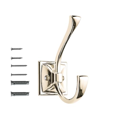 khtumeware Wall Hooks5 Pack Coat Hooks Hardware Towel Hooks for Hanging Coats Polished Nickel Robe Hooks Wall Mounted with Screws for Key Towel Bags Cup - Image 1