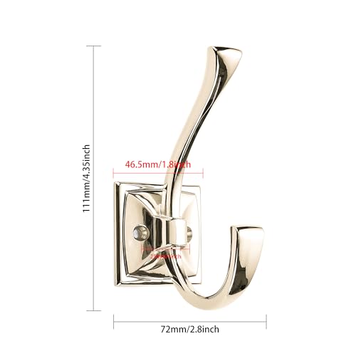 khtumeware Wall Hooks5 Pack Coat Hooks Hardware Towel Hooks for Hanging Coats Polished Nickel Robe Hooks Wall Mounted with Screws for Key Towel Bags Cup - Image 3