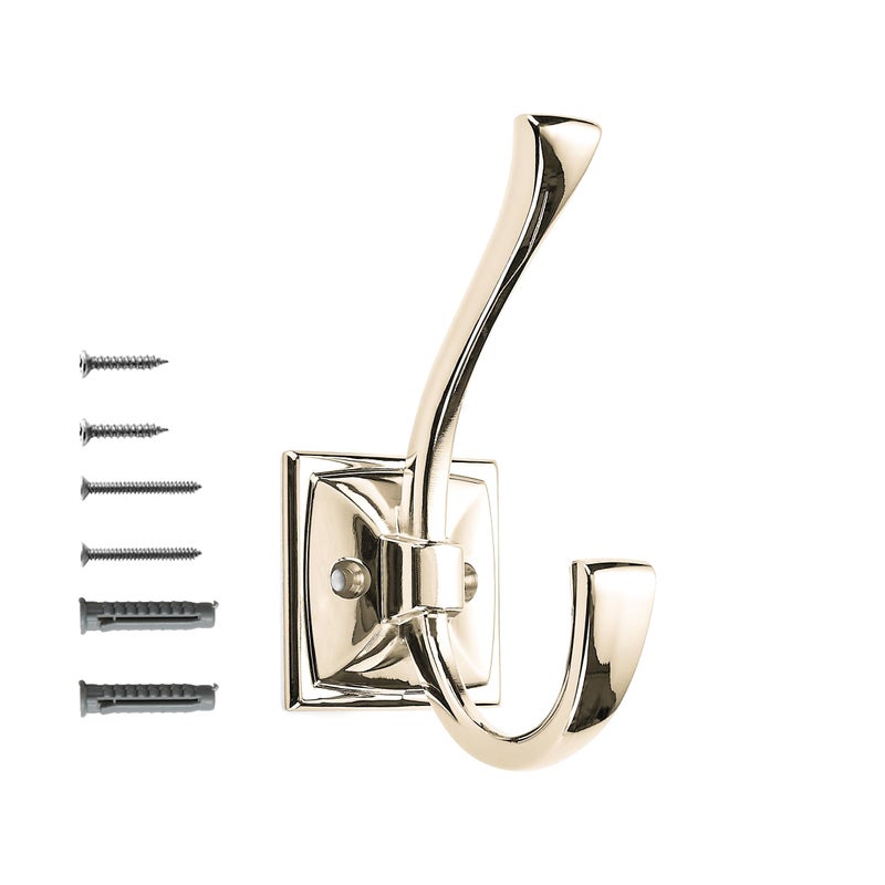 khtumeware Wall Hooks5 Pack Coat Hooks Hardware Towel Hooks for Hanging Coats Polished Nickel Robe Hooks Wall Mounted with Screws for Key Towel Bags Cup - Image 2