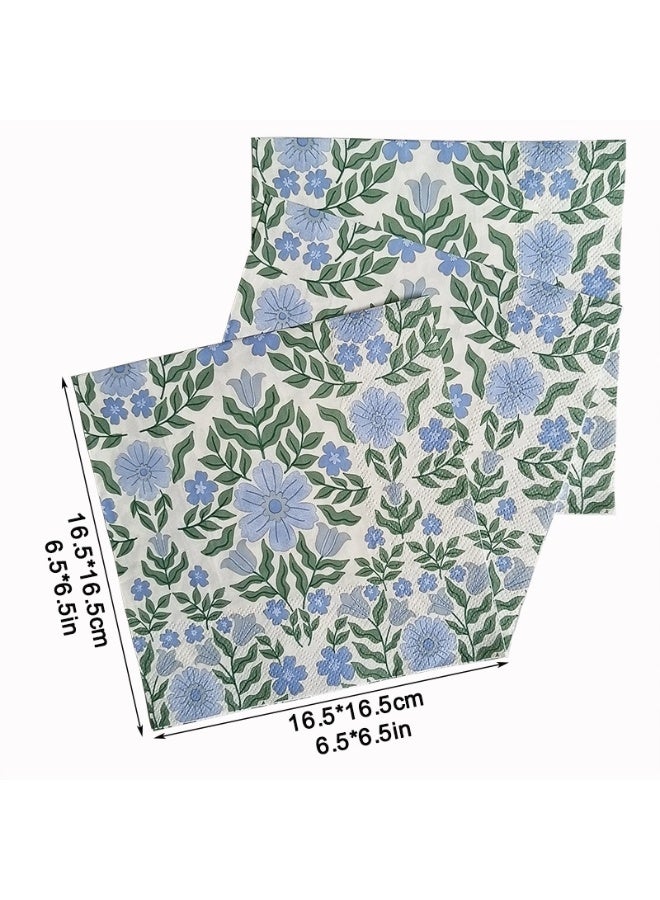 YOLOLAND 40 Pcs Vintage Wildflower Napkins Double Layer Wild Flowers Disposable Floral Paper Dessert Napkin for Spring Summer Birthday Party Supplies Decor - Image 3