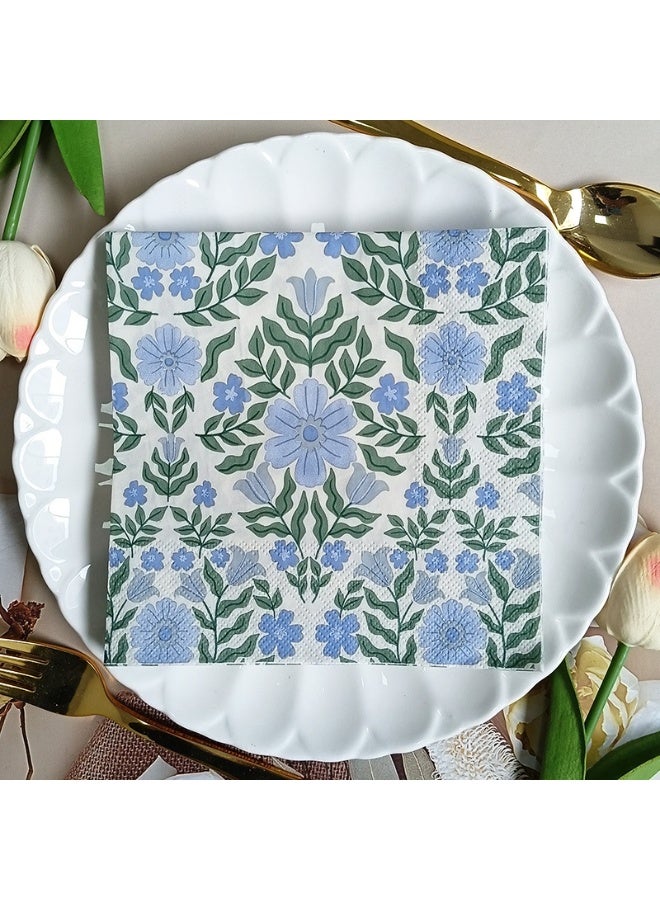 YOLOLAND 40 Pcs Vintage Wildflower Napkins Double Layer Wild Flowers Disposable Floral Paper Dessert Napkin for Spring Summer Birthday Party Supplies Decor - Image 1