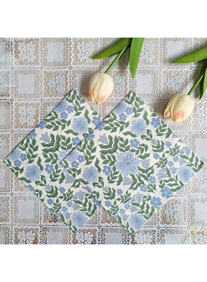 YOLOLAND 40 Pcs Vintage Wildflower Napkins Double Layer Wild Flowers Disposable Floral Paper Dessert Napkin for Spring Summer Birthday Party Supplies Decor - Image 2
