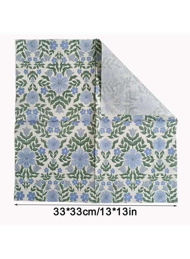 YOLOLAND 40 Pcs Vintage Wildflower Napkins Double Layer Wild Flowers Disposable Floral Paper Dessert Napkin for Spring Summer Birthday Party Supplies Decor - Image 4