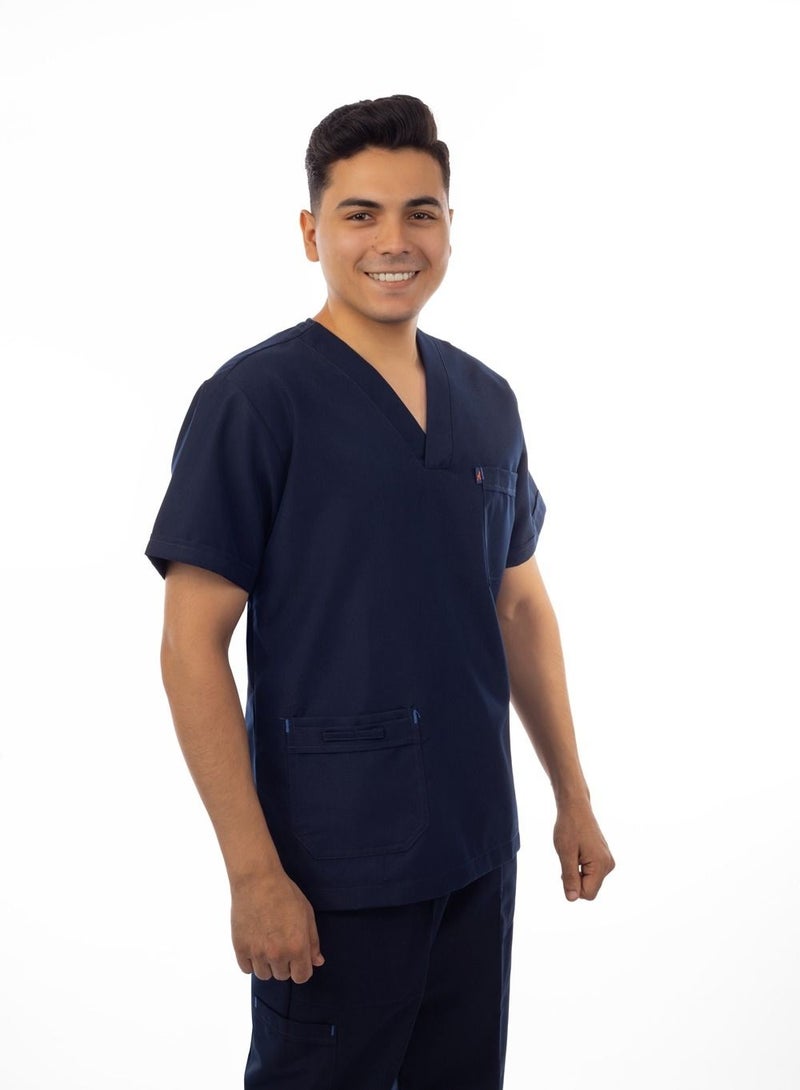 APEX Dark Blue Classic Male Scrub - Image 1