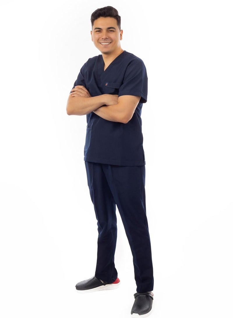 APEX Dark Blue Classic Male Scrub - Image 3