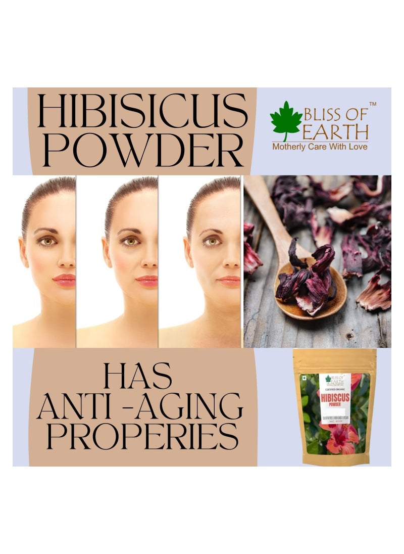BLISS OF EARTH 100% Pure & Natural Hibiscus Powder 100GM Makes Hair Stronger & Thicker Controls Ageing Cures Acne & Pimples Pack of 4  - Image 4