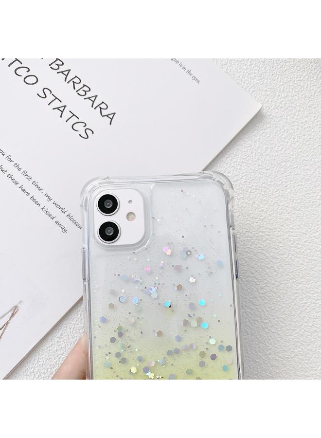 S-TOP Case For iPhone 15 Plus Gradient Glitter Epoxy TPU Thickened Acrylic Phone Case with Wide Lanyard - Image 3