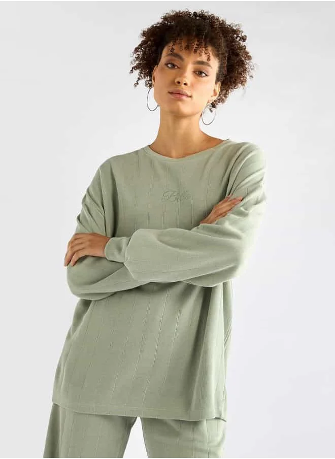 FAV Textured Long Sleeves T-shirt and Pants Set