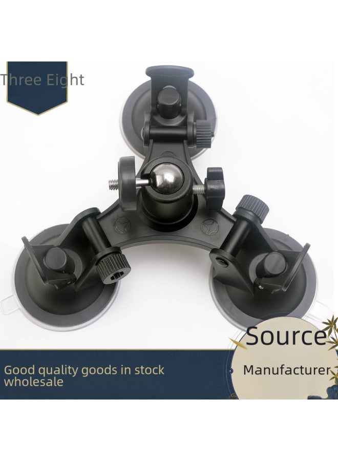 Generic Sports Camera Accessories Tripod Suction Cup Car Mounted Suction Cup Low Angle Gopro Fixed Bracket Digital Computer-Color:Three-legged Suction Cup + Gopro Adapter - Image 2