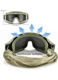 Arabest SandProof Safety Goggles: Anti-Fog & UV-Proof Lens for Sandstorms, Motorcycle Riding, - Adjustable Frame with 3 Interchangeable Lenses  - Image 4