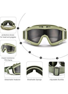 Arabest SandProof Safety Goggles: Anti-Fog & UV-Proof Lens for Sandstorms, Motorcycle Riding, - Adjustable Frame with 3 Interchangeable Lenses  - Image 3