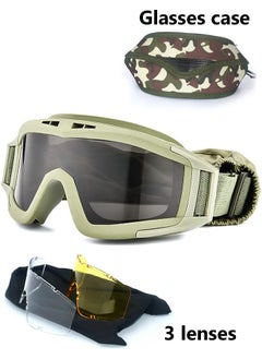 Arabest SandProof Safety Goggles: Anti-Fog & UV-Proof Lens for Sandstorms, Motorcycle Riding, - Adjustable Frame with 3 Interchangeable Lenses  - Image 1
