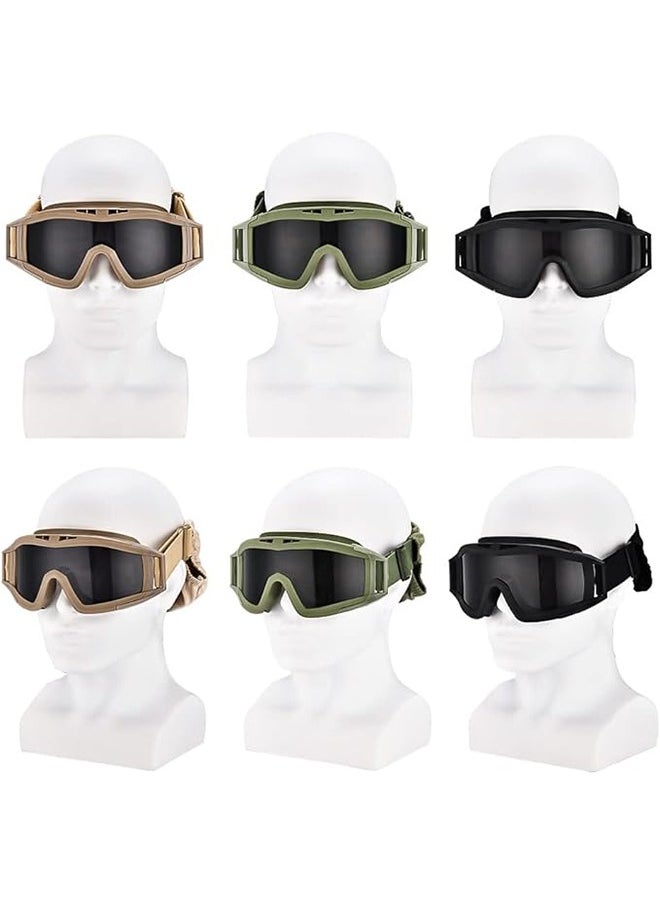 Arabest - SandProof Safety Goggles: Anti-Fog & UV-Proof Lens for Sandstorms, Motorcycle Riding, - Adjustable Frame with 3 Interchangeable Lenses - Image 1