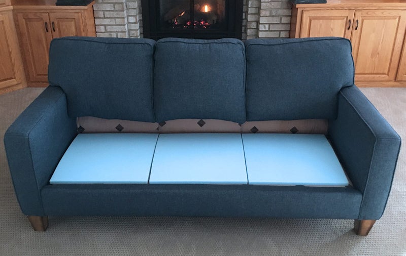 Stratiform Original Curve Couch Cushion Support for Sagging Seat  Blue Medium Density Foam Insert  3 Pads  20x20x2 x3  Sag Repair Pad for Couch Sectional Chair  Slip Resistant  Made in USA