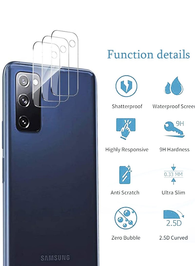 X-level 3 Packs Camera Lens Protector for Samsung Galaxy S20 FE With 9H Ultra Thin Tempered Glass Cover Anti-Scratch & Case Friendly [Not Affect Flash & Night Shot], Transparent - Image 3