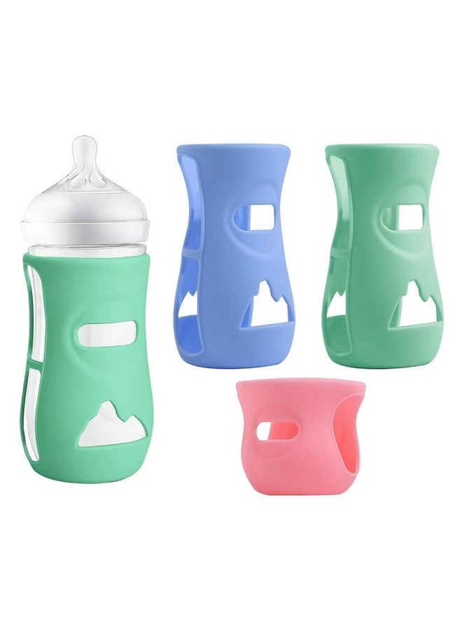 kukifun Kukifun 3 Pack Silicone Sleeves Compatible Avent Glass Baby Bottles, Anti Breakage Silicone Bottle Cover, Food Grade Anti-Slip Protective Sleeves for Baby Bottle (8 oz & 4 oz)