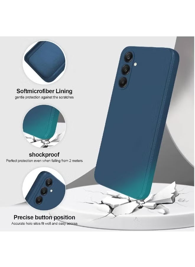 ZOOMEE Silicone Case Compatible with Samsung Galaxy A25 5G, Full Body Silky Soft Touch Phone Case with Camera Protection, Shockproof Cover with Microfiber Lining, Blue - Image 2