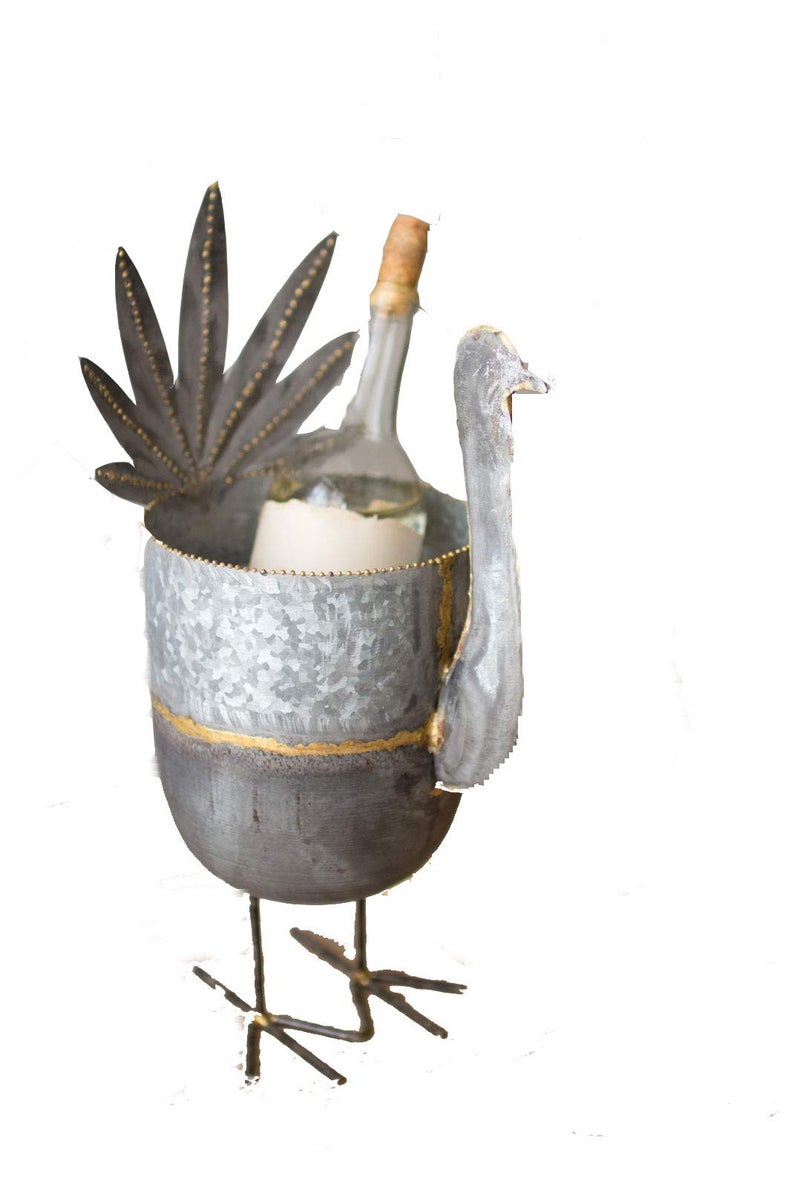 Kalalou Galvanized Turkey Wine Chiller One Size Gray
