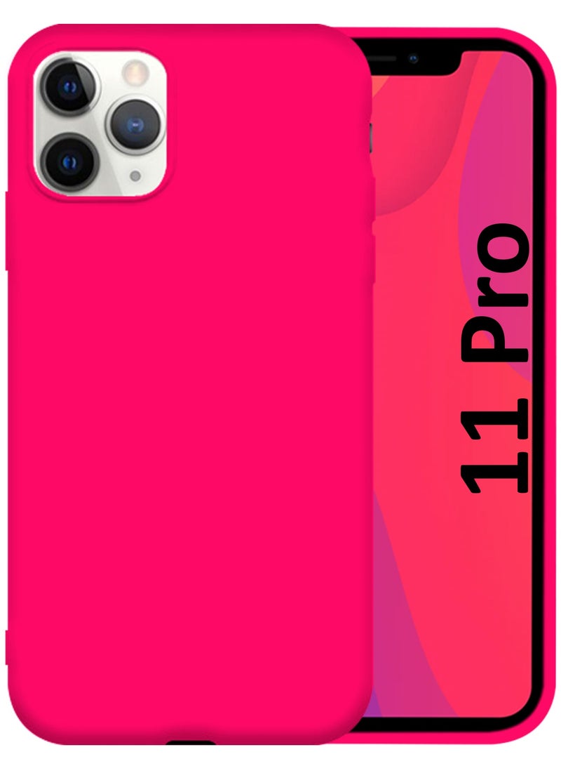 CATANES Soft Silky Silicone Case Cover for Apple iPhone 11 Pro - Full Body Protection - Hot Pink - Image 1