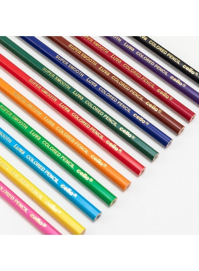 Cello 12 Pack Wooden Colored Pencils, Eco-Friendly and Made from Recyclable Materials – Ideal for Drawing, Sketching, and Coloring, Perfect Art Supplies for School and Office - Image 4