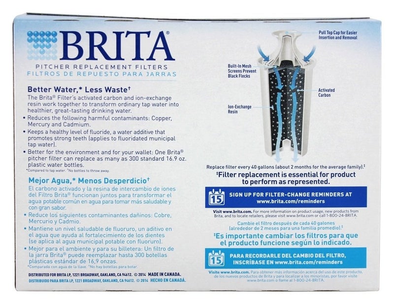 Brita Water Pitcher Replacement Filters, White 3 Filters - Image 2
