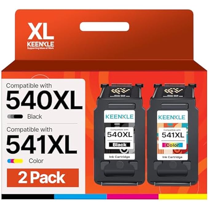 PG-540 XL CL-541 XL REMANUFACTURED INK CARTRIDGE COMPATIBLE WITH CANON PRINTER CARTRIDGES 540 541 FOR PIXMA TS5150 MG3650 MG3600 MG4250 MX475 MX375 MX535 MG3150 MG3500 (1 BLACK, 1 COLOUR) - Image 1