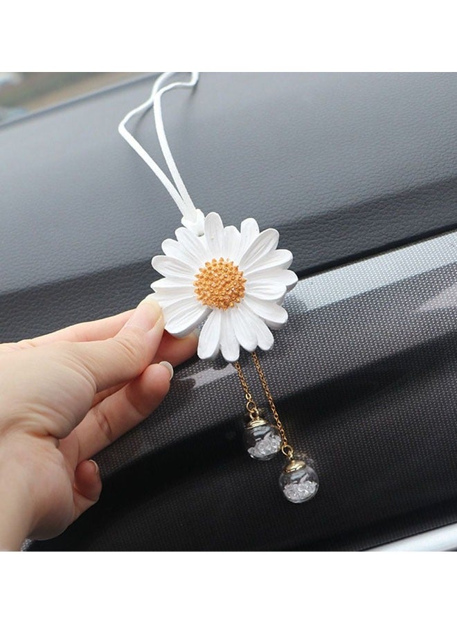 Car Hanging Decoration, Daisy Crystal Flower Car Accessories - Image 4