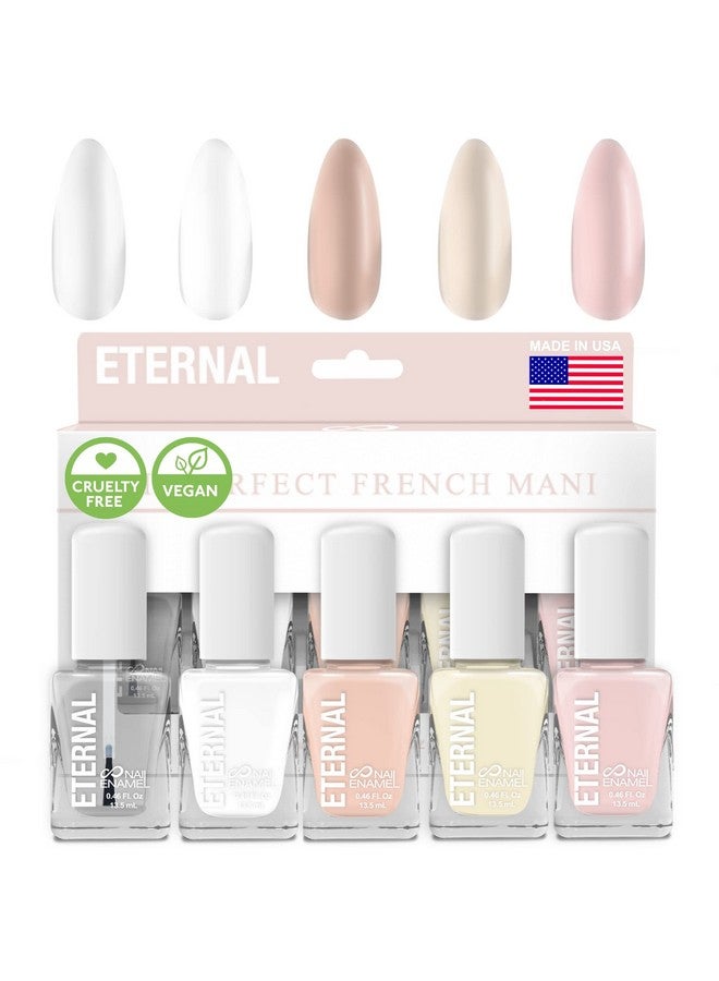 ETERNAL White French Nail Polish Set (Et Voila) Clear Nail Polish Set For Girls Lasting & Quick Dry Pastel Nail Polish Set For Women For Home Diy Mani Pedi Made In Usa 13.5Ml (Set Of 5) - Image 1