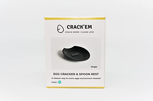 Crack'em Egg Cracker & Spoon Rest (Creamy White) - Perfectly Cracks Eggs & Contains Messes - Easy to Use & Clean - Great for Kids - Prevents Broken Yolks - Image 3