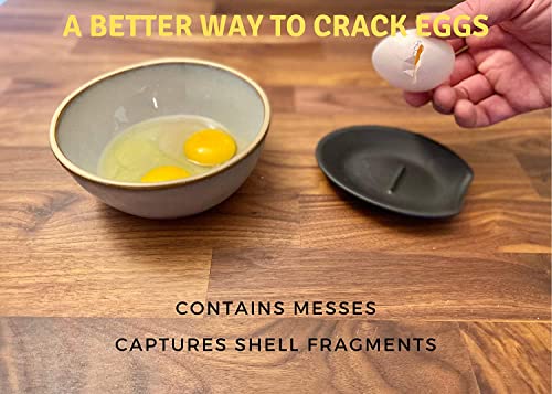 Crack'em Egg Cracker & Spoon Rest (Creamy White) - Perfectly Cracks Eggs & Contains Messes - Easy to Use & Clean - Great for Kids - Prevents Broken Yolks - Image 2