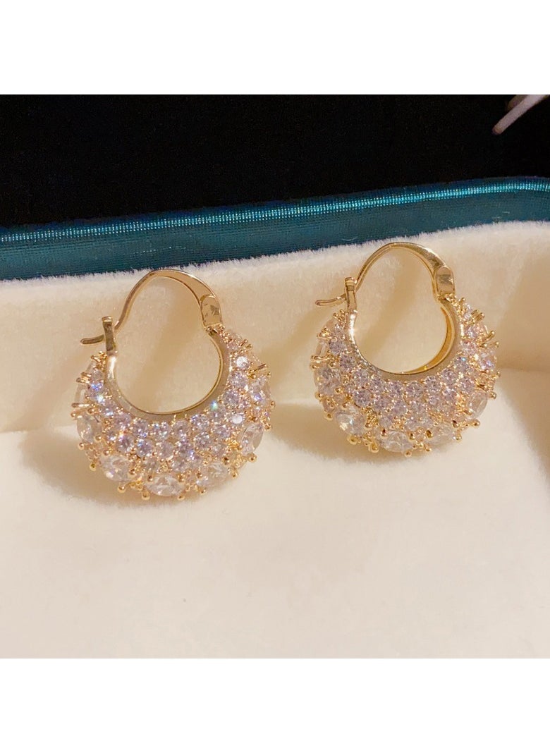 Generic - Zirconia Encrusted Bag Earrings - Image 1
