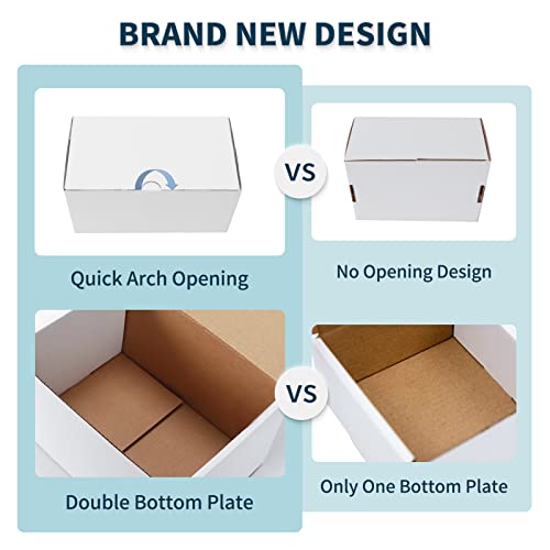 WIFTREY 11x6x6 Shipping Boxes for Small Business 20 PACK, White Corrugated Cardboard Mailer Boxes for Packing Mailing - Image 3