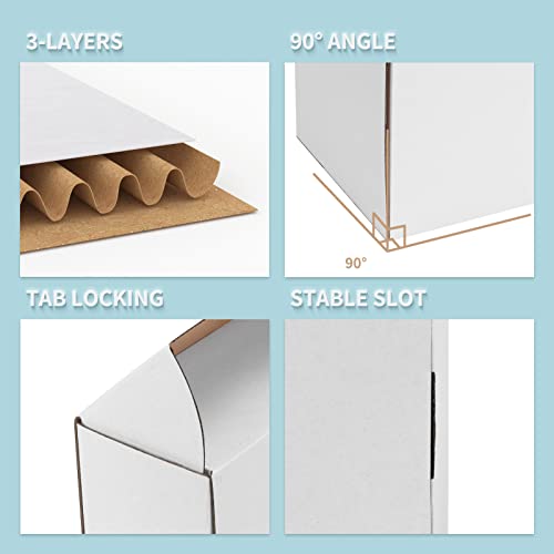 WIFTREY 11x6x6 Shipping Boxes for Small Business 20 PACK, White Corrugated Cardboard Mailer Boxes for Packing Mailing - Image 5