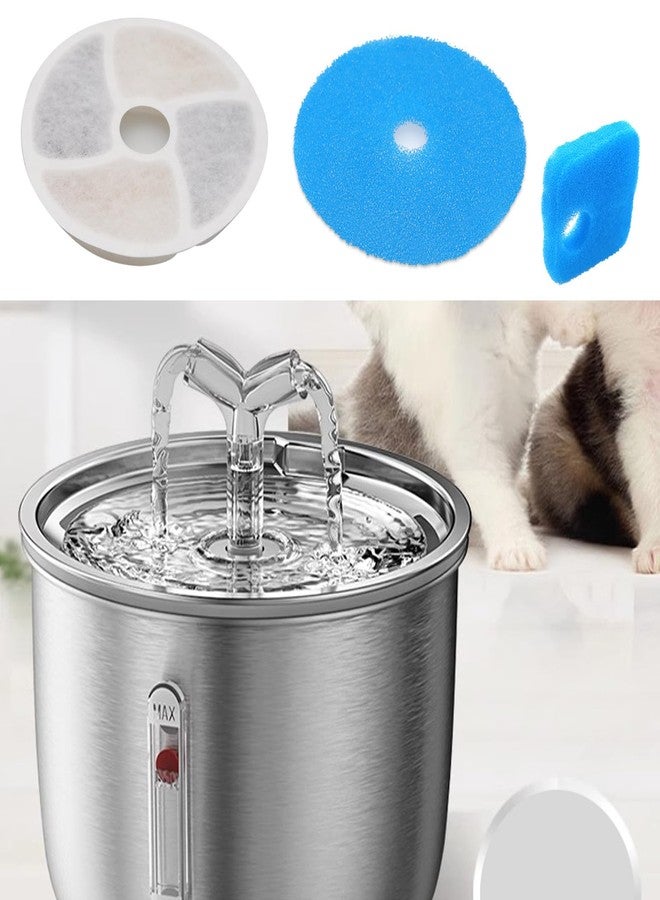 SING F LTD 4 Sets Filter Cartridges Kit Compatible with AthlChamp Pet Water Fountain PP Cotton Water Fountain Filters with Round & Square Sponges - Image 2