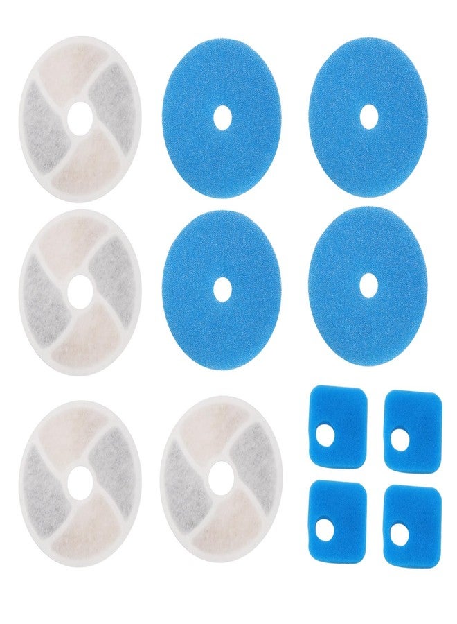 SING F LTD 4 Sets Filter Cartridges Kit Compatible with AthlChamp Pet Water Fountain PP Cotton Water Fountain Filters with Round & Square Sponges - Image 1