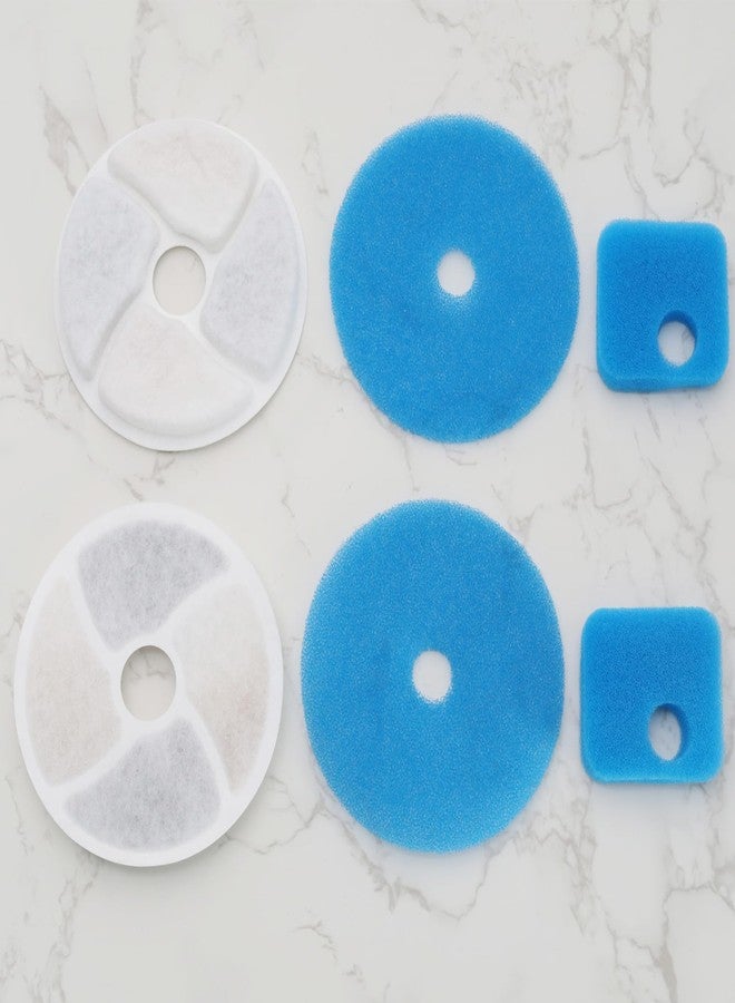 SING F LTD 4 Sets Filter Cartridges Kit Compatible with AthlChamp Pet Water Fountain PP Cotton Water Fountain Filters with Round & Square Sponges - Image 5